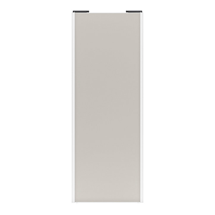 Porte de placard coulissante gris clair mat profil blanc GoodHome Arius H. 248,5 x L. 92.2 cm + amortisseurs