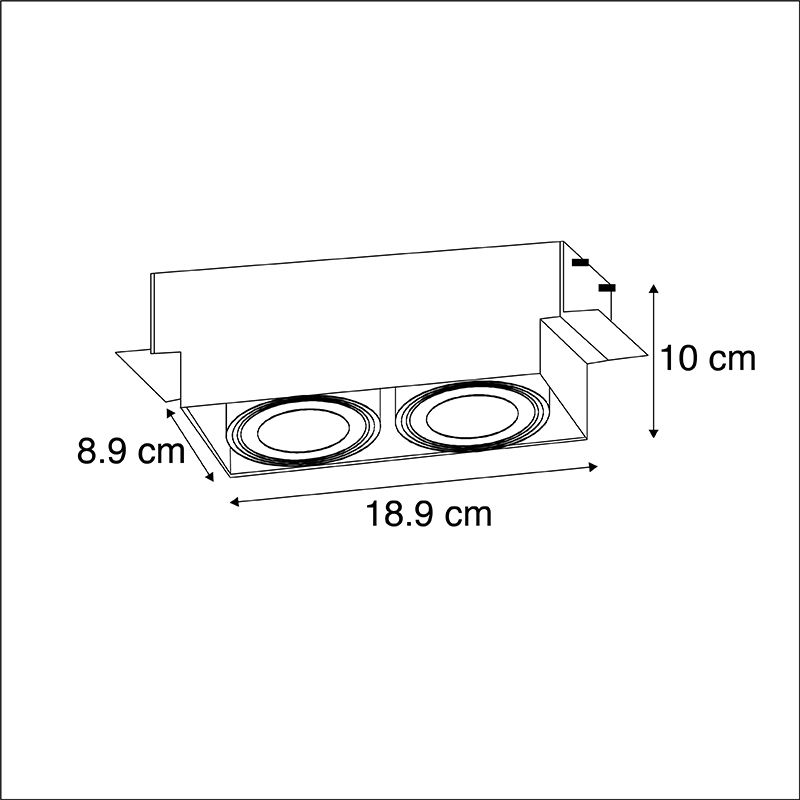 Smart inbouwspot wit trimless incl. 2 WiFi GU10 - Oneon 2