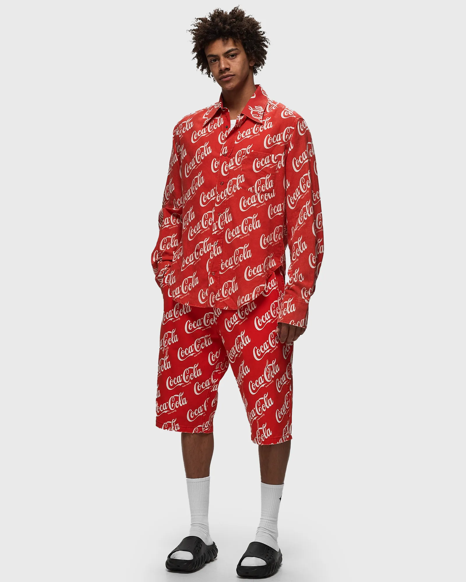 ERL PRINTED BUTTON UP SHIRT WOVEN