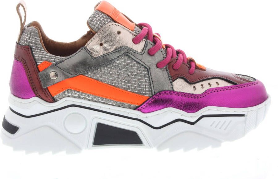 DWRS LABEL DWRS Pluto Steel Fuchsia Roze Leer Lage sneakers Dames