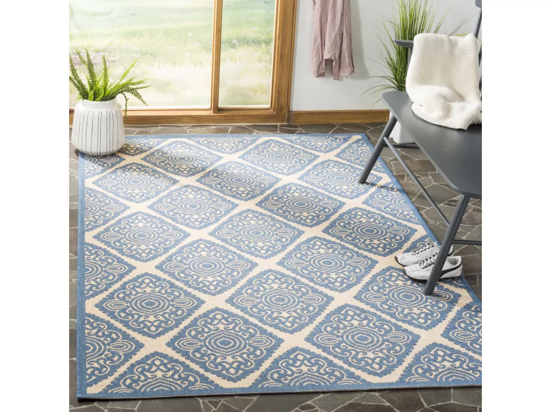 Tapis Cream & Blue 155 X 229 cm - Salina