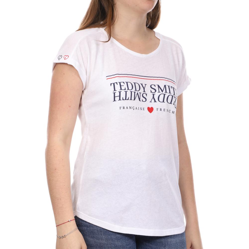 Teddy Smith T-shirt Blanc Femme Teddy Smith Trobali