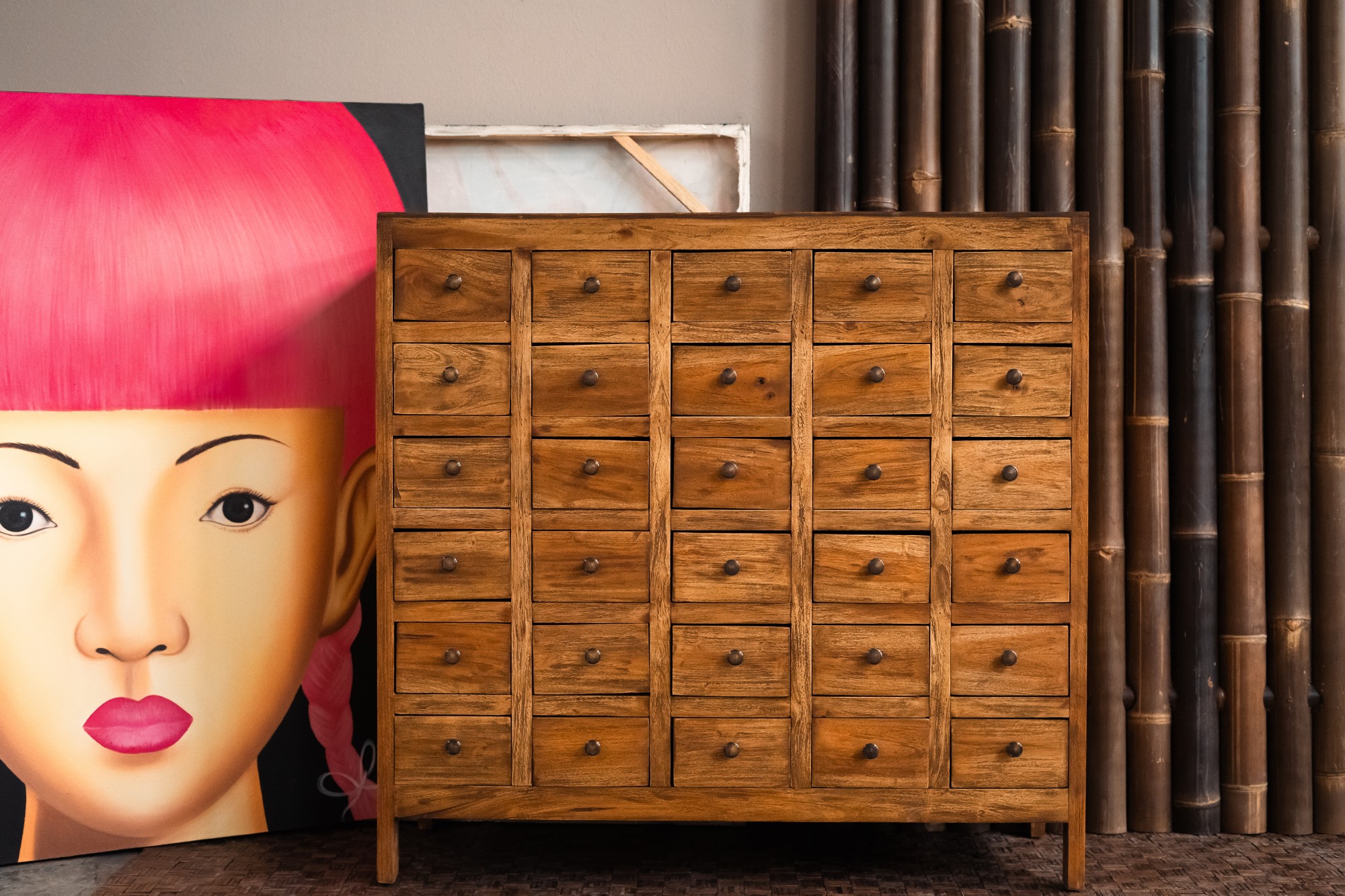 Schrank 'Benot' mit 30 Schubladen, Mahagoni, B 105 cm, H 100 cm, L 42 cm von fischer's lagerhaus