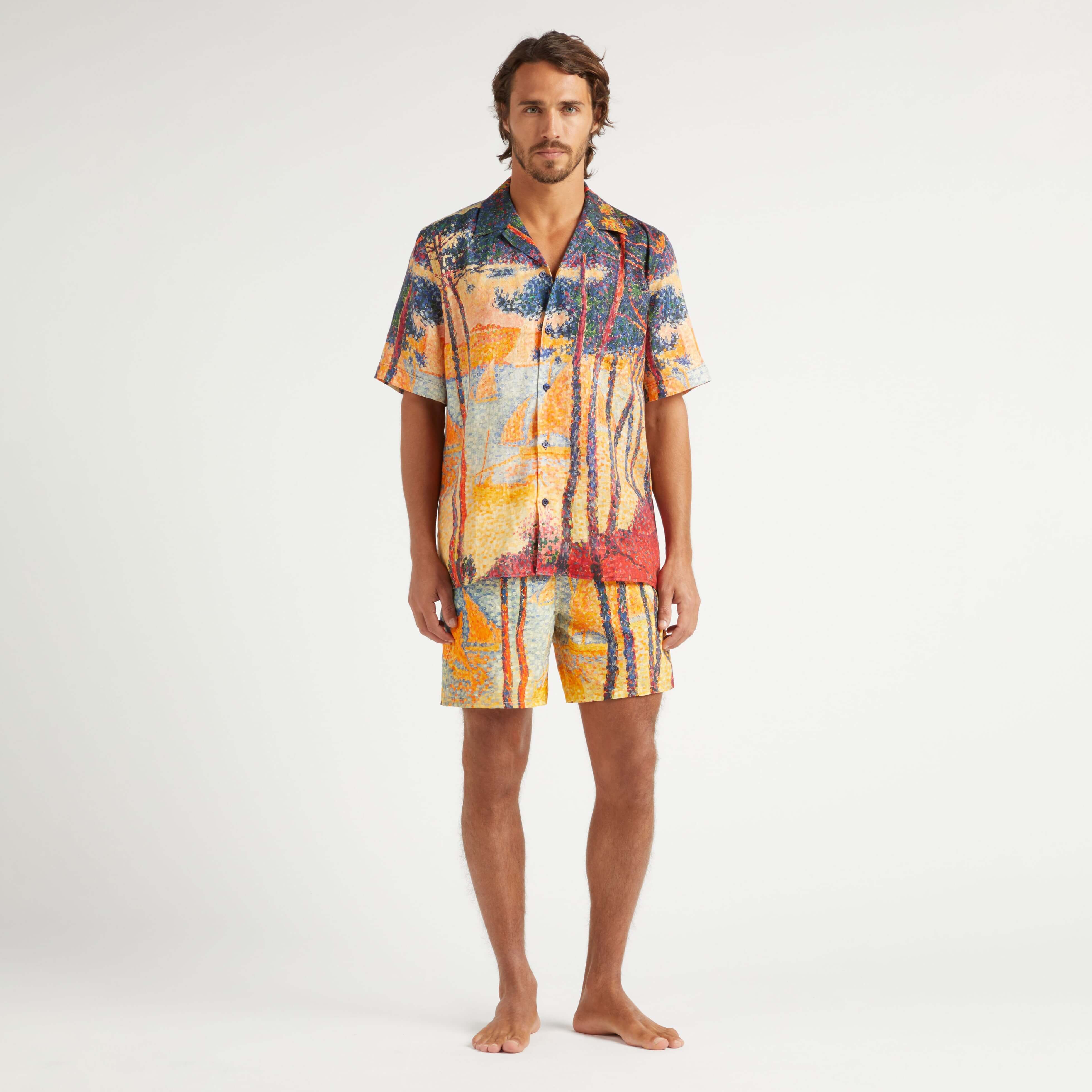 Chemise Bowling en Lin Homme Voiles de Pin
