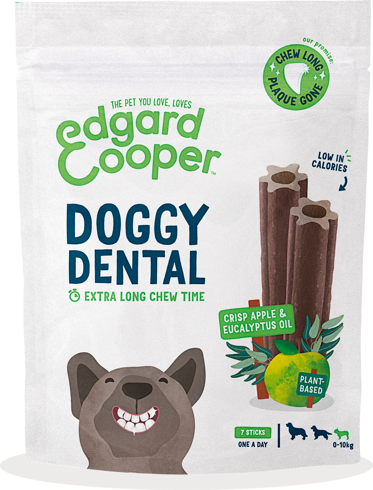 Edgard & Cooper kauwsticks Doggy Dental appel en eucalyptusolie S 7 stuks
