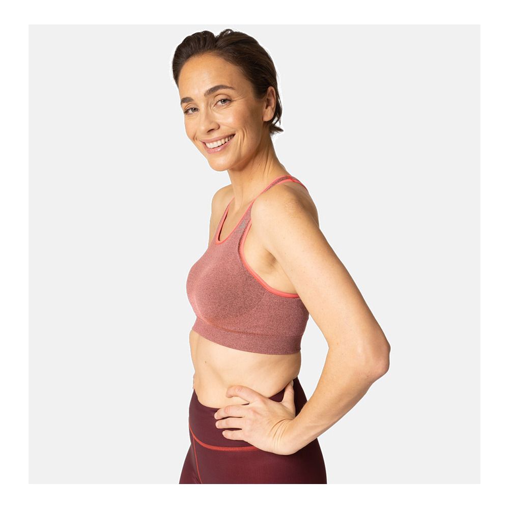 Odlo SEAMLESS MEDIUM CERAMICOOL - Brassière Femme cayenne melange