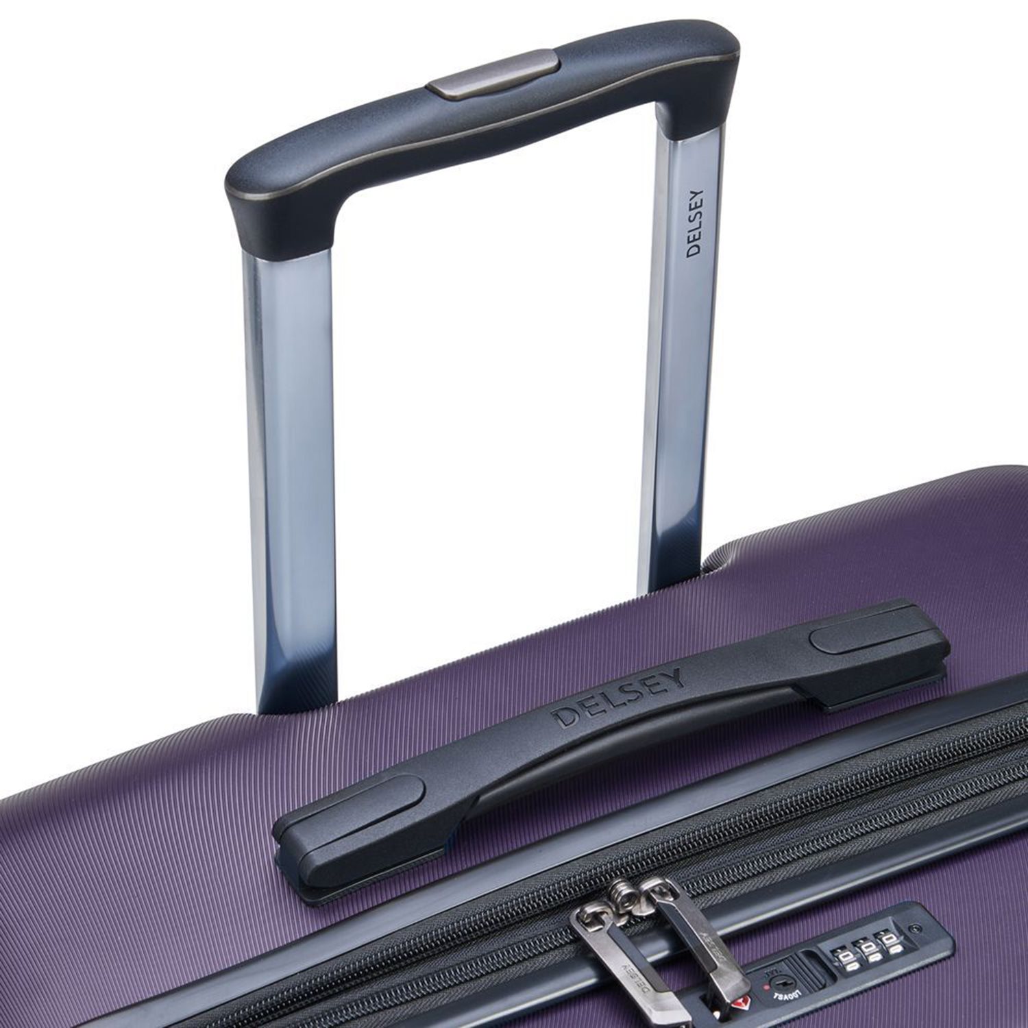 Delsey Air Armour 4 Wheel Large Trolley 77 Expandable dark purple