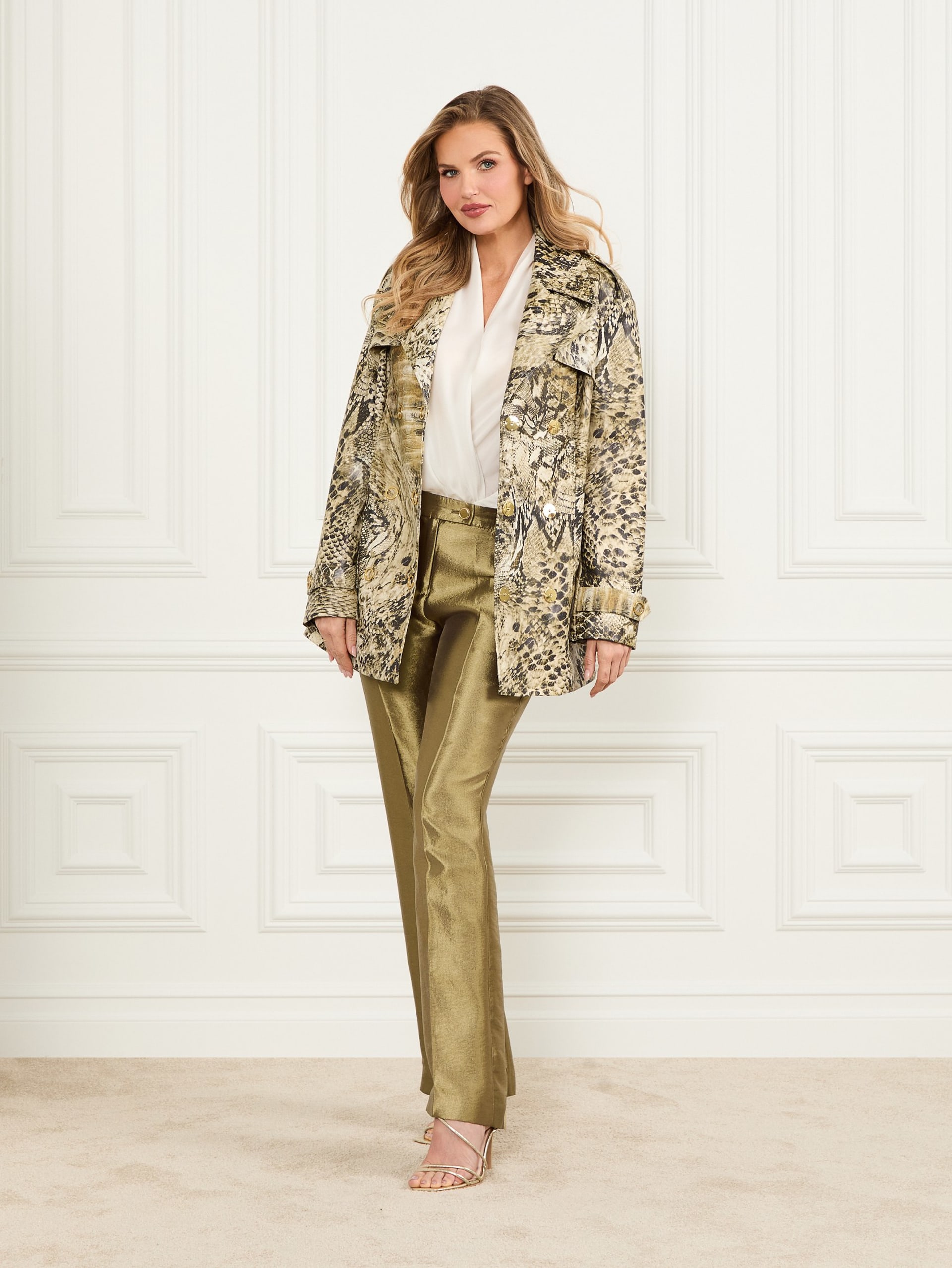 Trench coat curto estampado Natalie