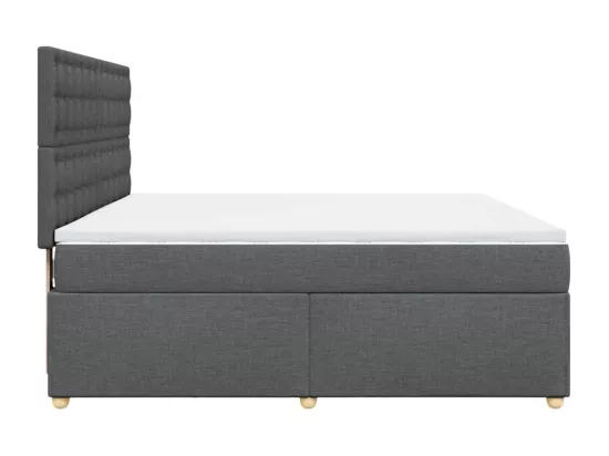 Sommier à lattes de lit avec matelas Gris foncé 180x200cm Tissu