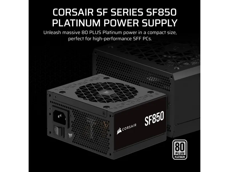 CORSAIR SF Series SF850 - Strømforsyning (intern) - ATX12V 3.1/ EPS12V - 80 PLUS Platinum - AC 100-240 V - 850 Watt - Europa
