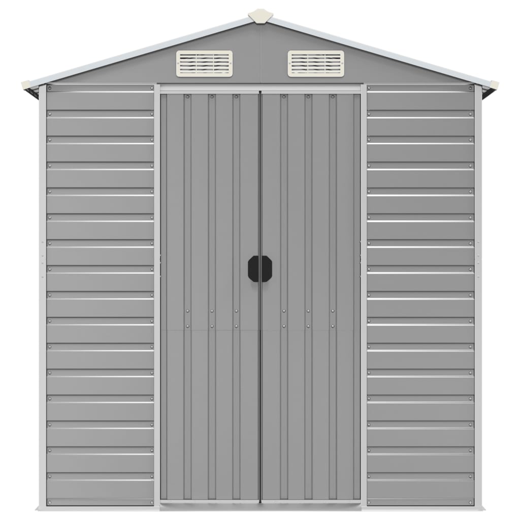 Abri de jardin gris clair 191x555x198 cm acier galvanisé