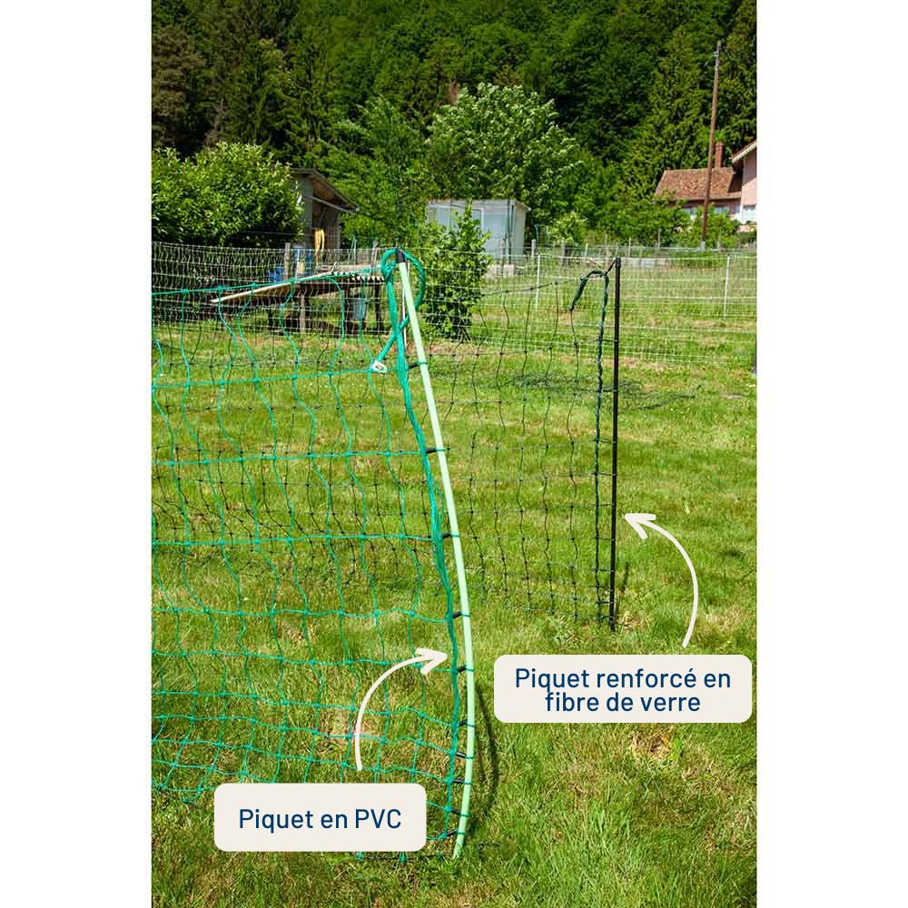 Filet volaille piquets renforcés 25 m, h 1.1 m