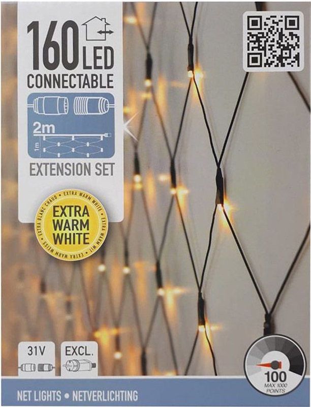 Koppelbare Kerstverlichting Multi Action - Net - 2 X 1 Meter