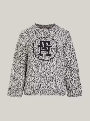 Suéter oversized texturizado com monograma Curve TH