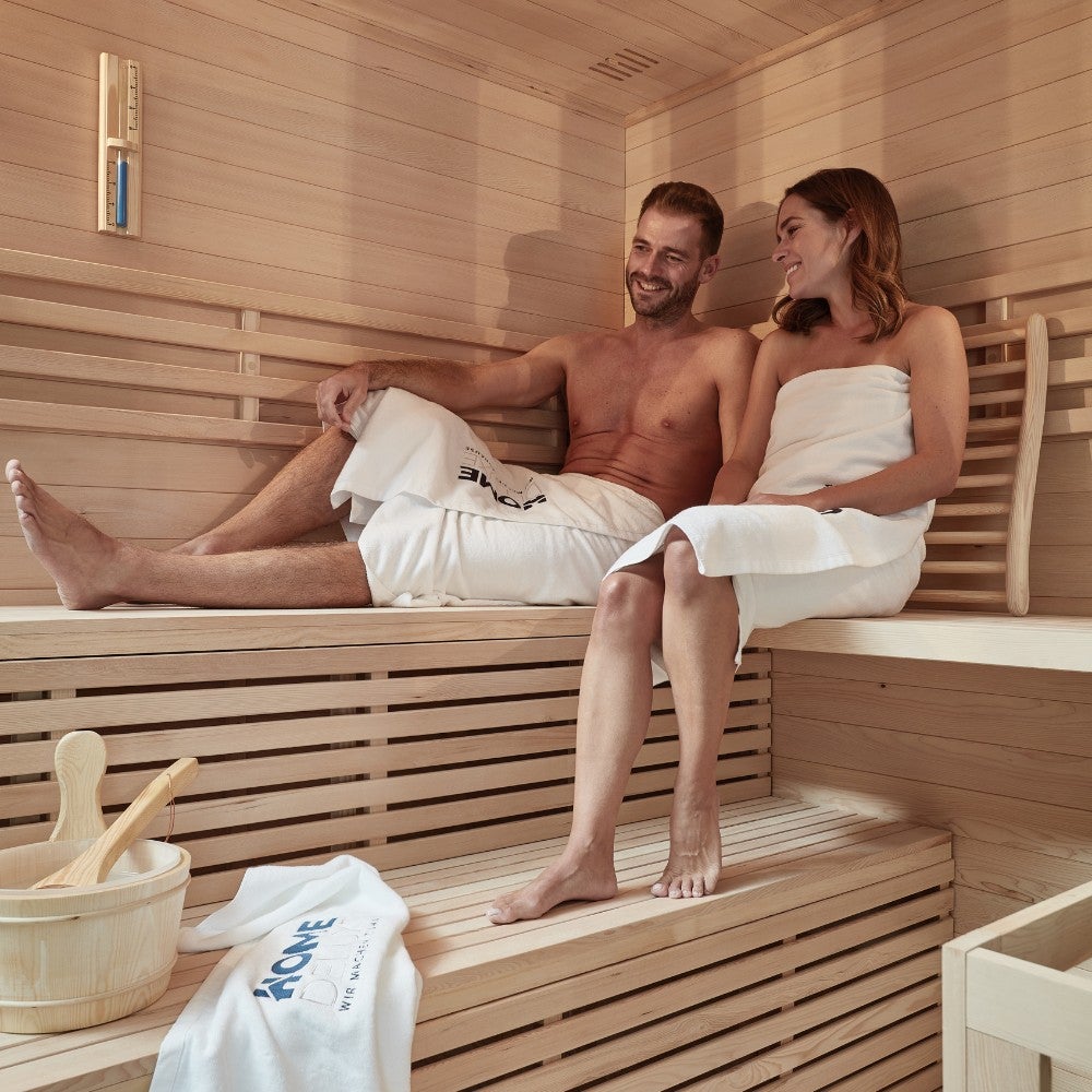 Home Deluxe - Traditionele Sauna - Skyline XL Big - 200 x 200 x 210 cm - voor 2-6 personen, hemlock, incl. saunakachel, saunatoebehoren | Stoomsauna, opgietsauna, Finse sauna, biosauna