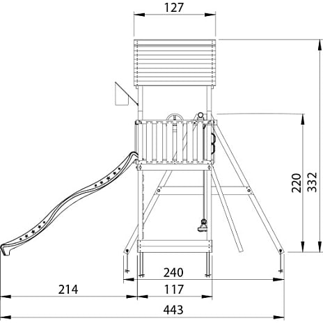 Jungle Gym Mansion 2.1 legetårn komplet inkl. Swing Module