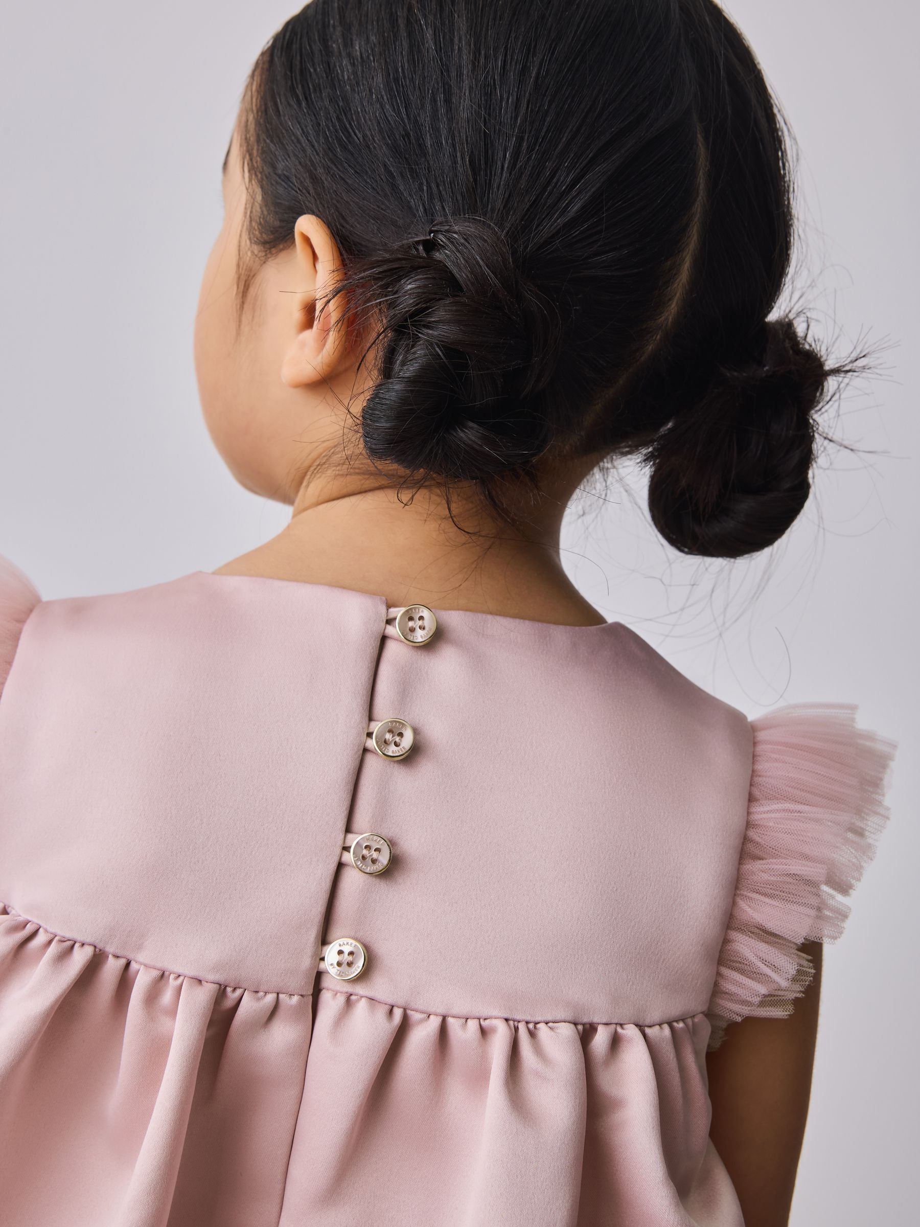 Baker by Ted Baker Pink Satin Bow Tulle A-Line Occasion Dress