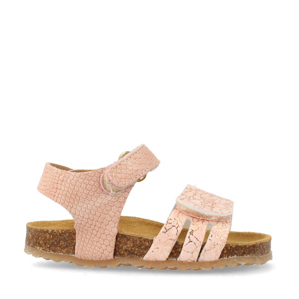 Develab leren sandalen roze