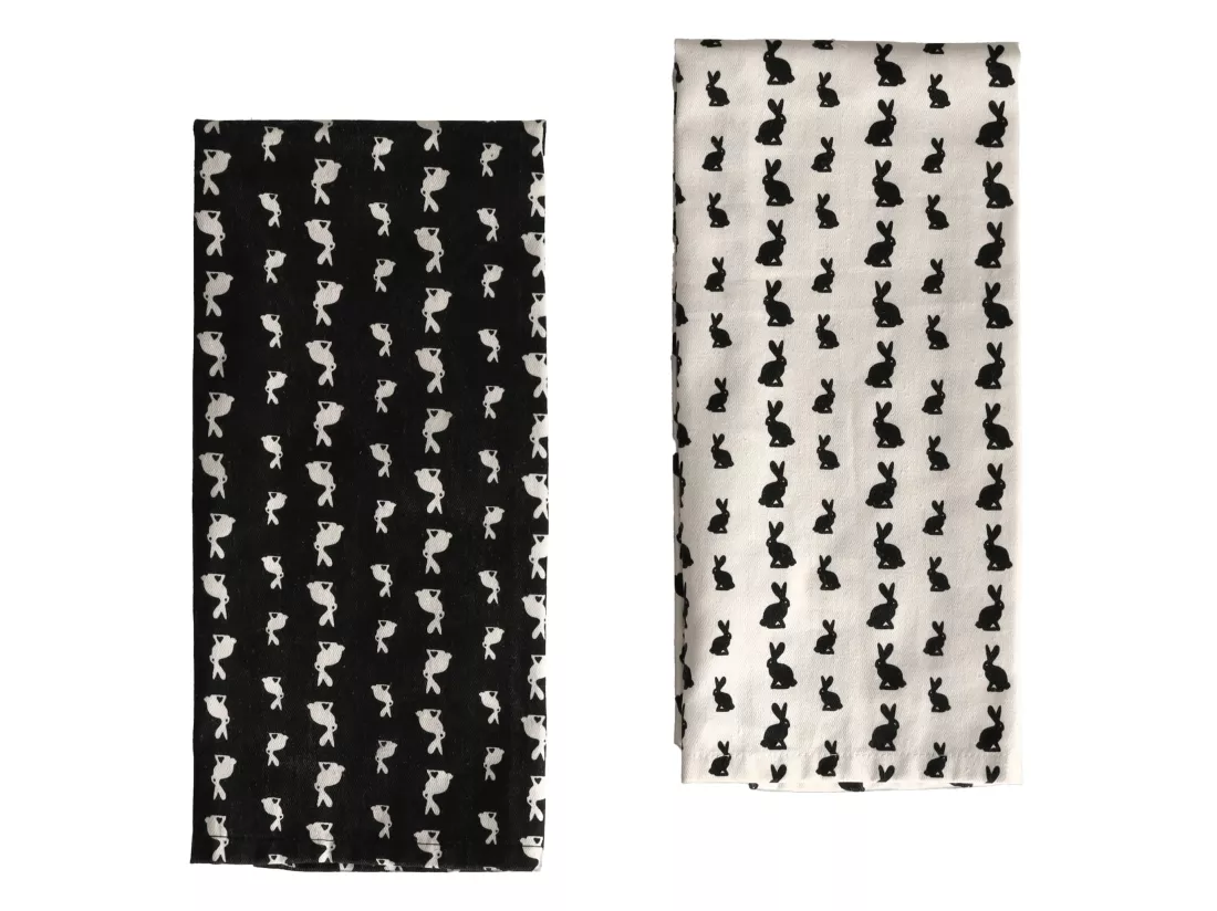 Ensemble De Torchons Hare Noir Moyen 45 x 70