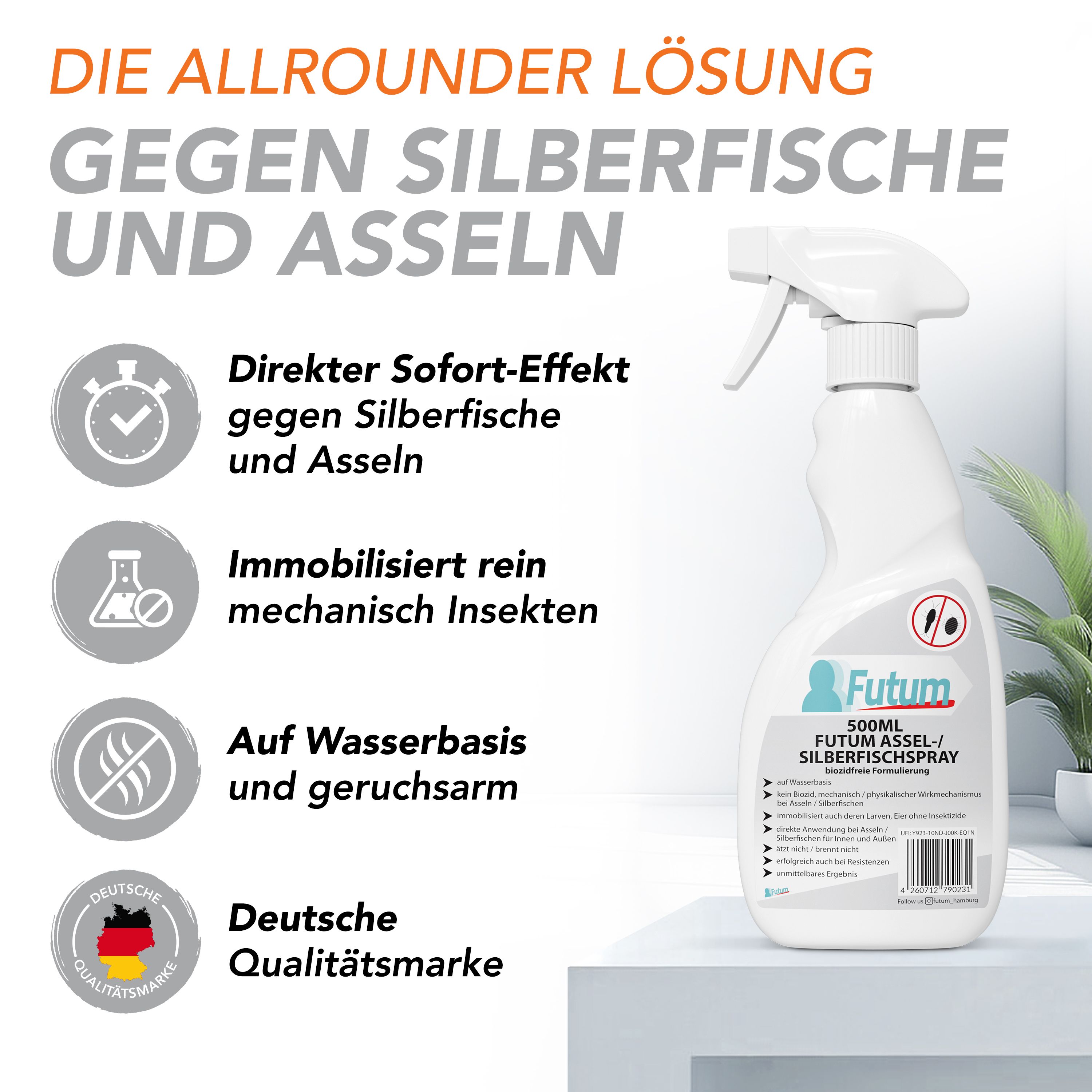 FUTUM 2x500ml Silberfisch- / Asselspray