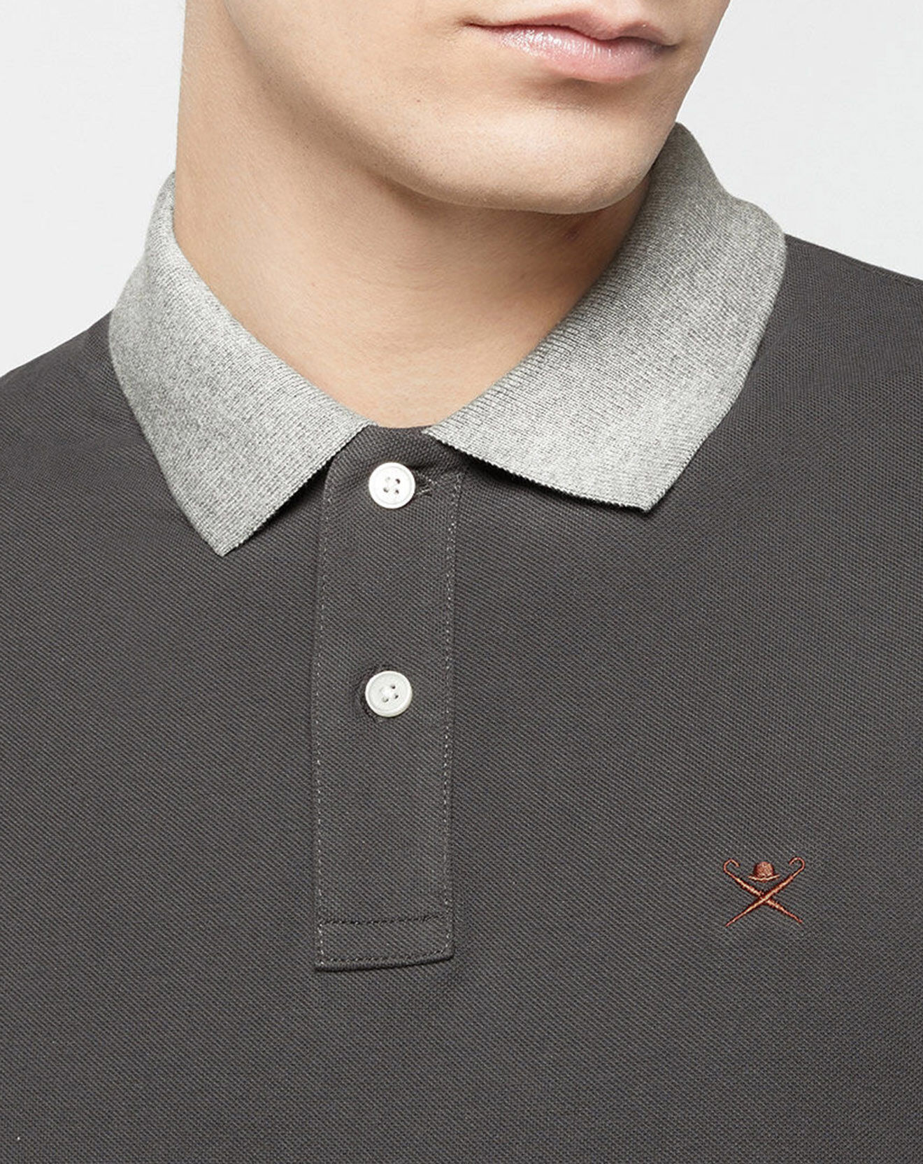 Hackett London Polo Regular Fit gris foncé