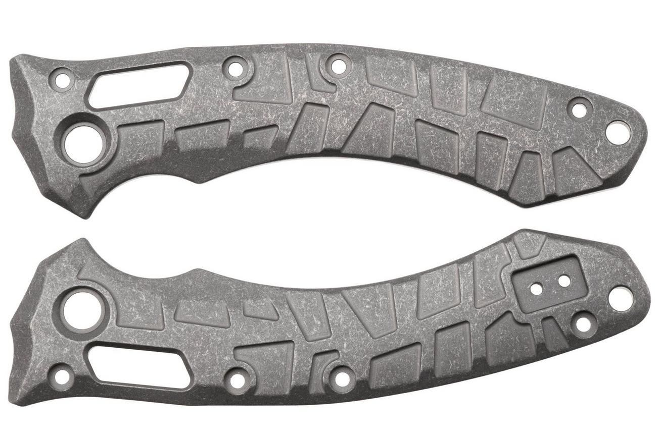 Lex Custom Microtech Amphibian Scales AMPHSW Stonewashed Titanium, handgreepschalen