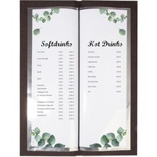 Carte de boissons avec imprimé, 1/2 A4, gris foncé