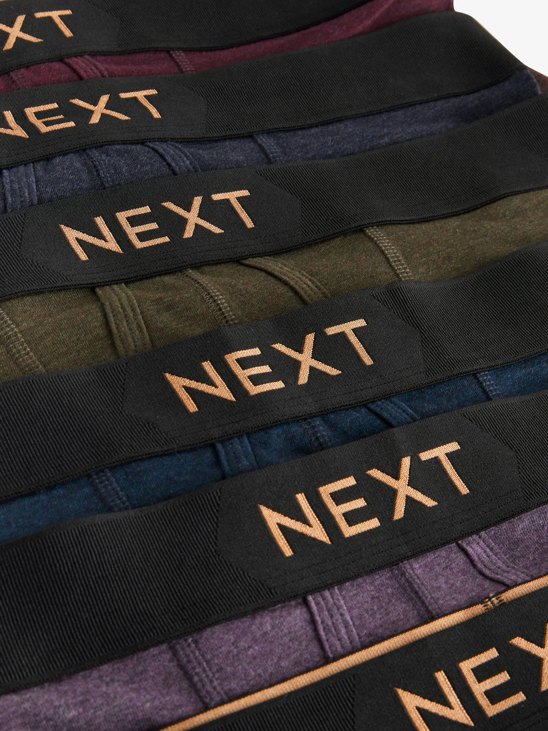 Donker rijk groen/blauw gemêleerd - Verpakking van 8 - Boxershorts met A-voorkant