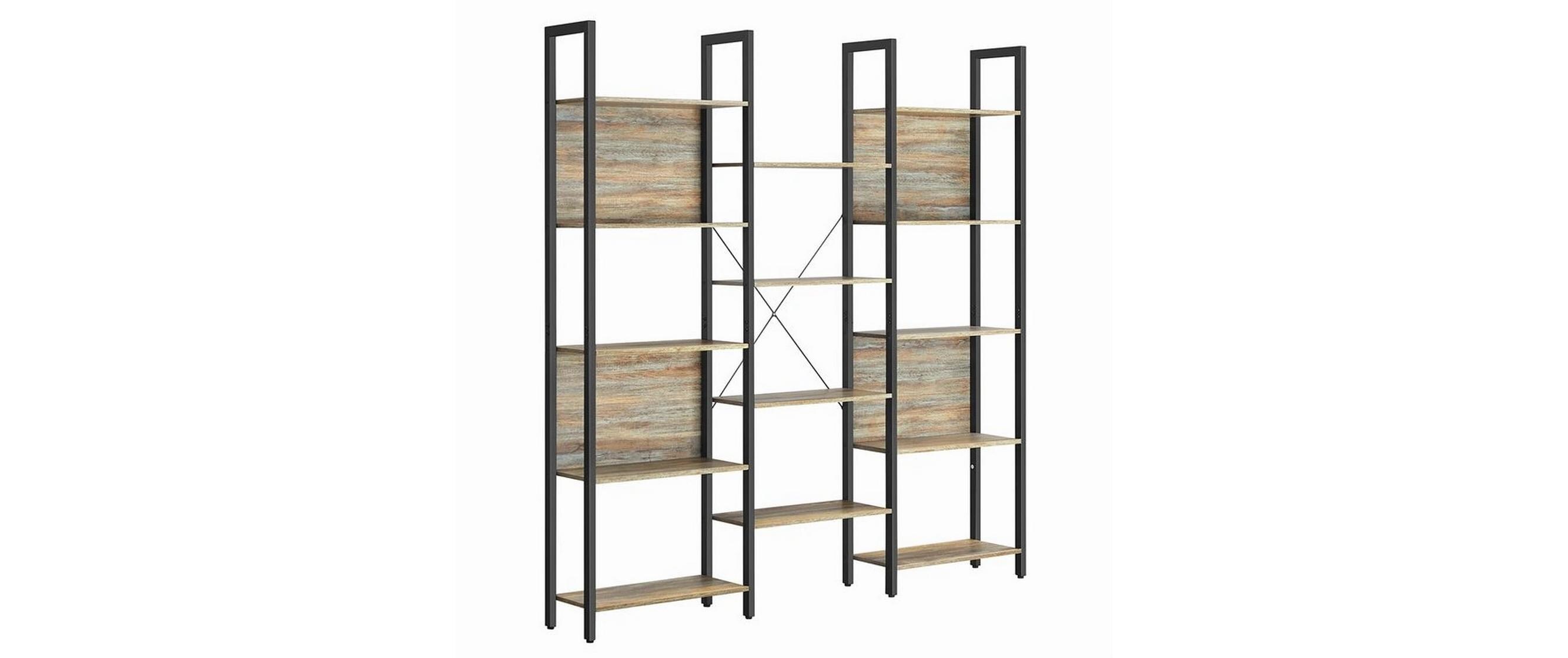 Regal 14 Ablagen 158 x 166 cm, Braun/Schwarz<br>Standregal