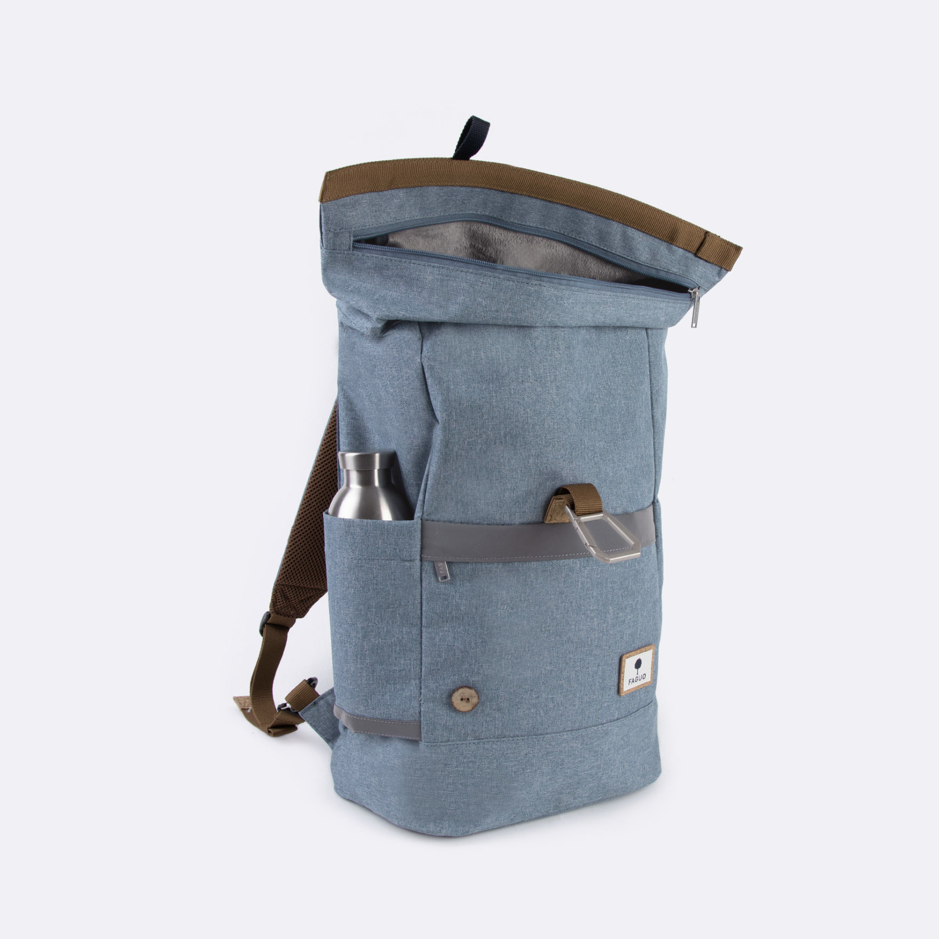 Sac à dos bleu vegan polyester recyclé - modèle cycling medium