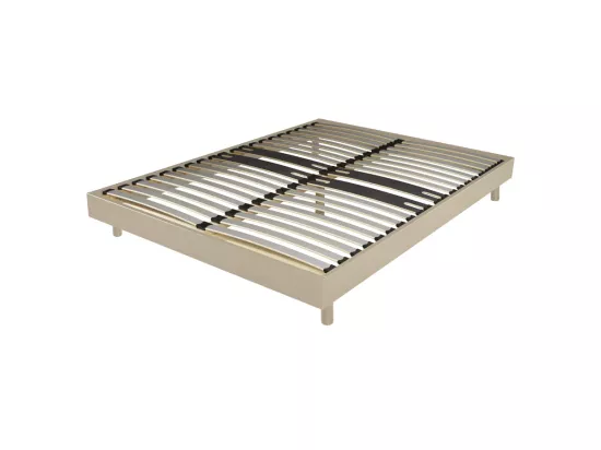 Sommier déco en Kit + pieds 140x190 - Decokit 36 lattes bois - Chêne clair - H. 13 cm