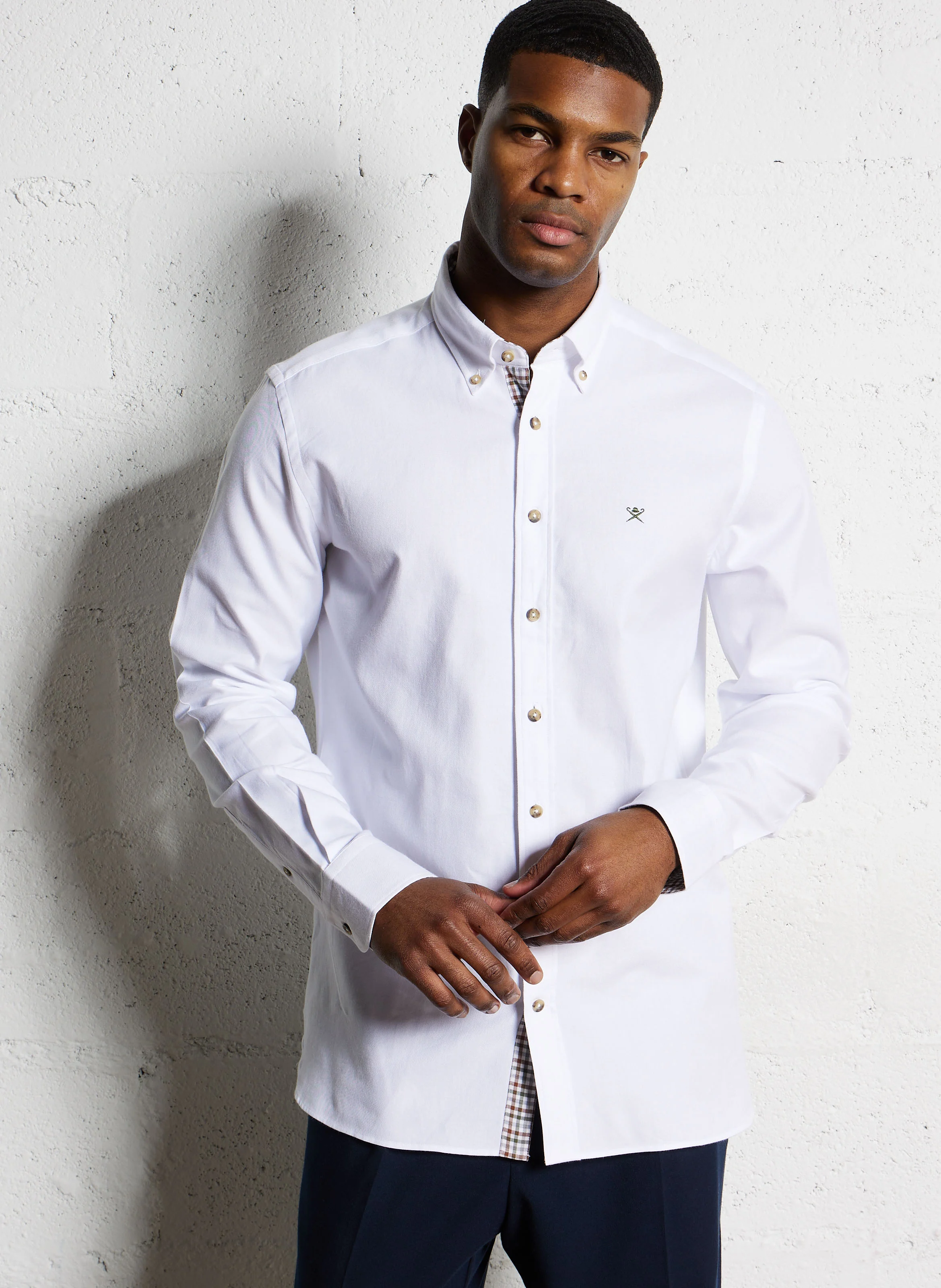 Chemise droite en coton | Blanc