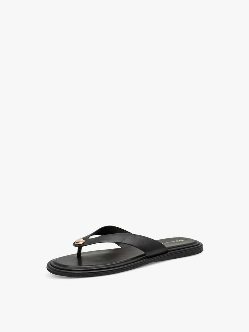 Leren Flip Flops - zwart