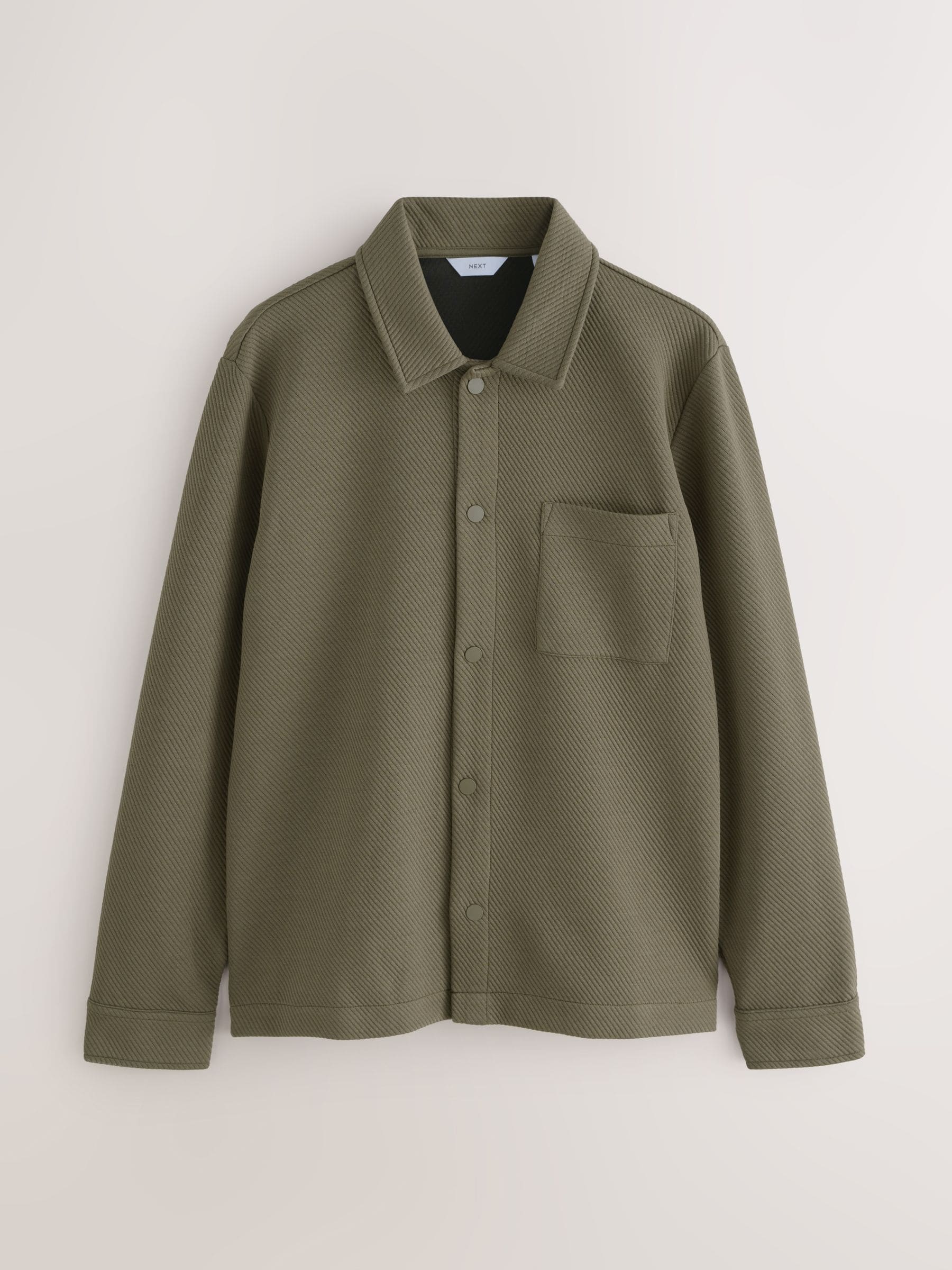 Naturel bruin - Diagonaal structuur Jersey Overshirt
