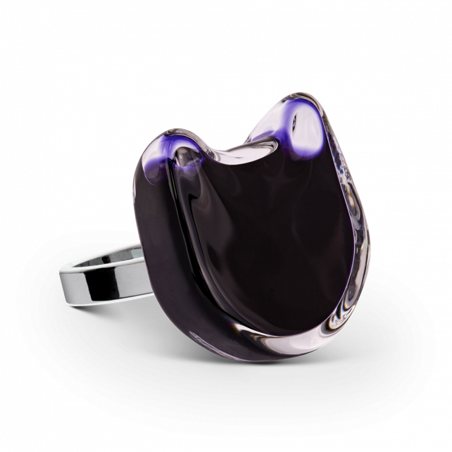 Bague en verre soufflé - Chat Medium Milk