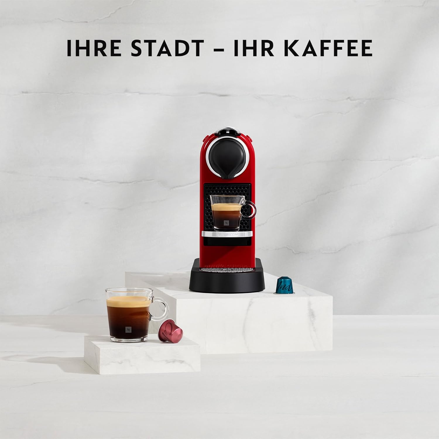Nespresso Krups CitiZ Kaffeemaschine, freistehende Espressomaschine, automatische Abschaltung, 1 Liter Wassertank, 1260 Watt, silber, XN741B