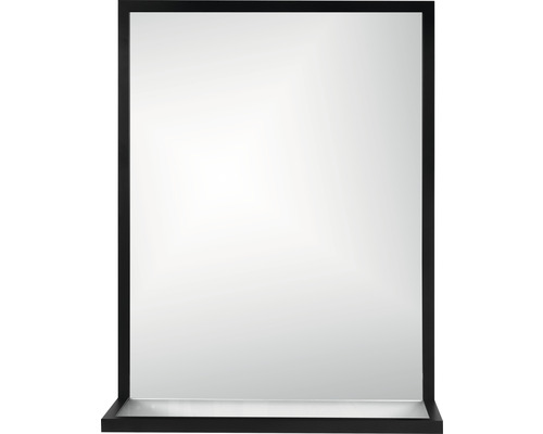 Badkamerspiegel Cordia BRW SHELF LINE 65 x 40 cm met plankje, zwart