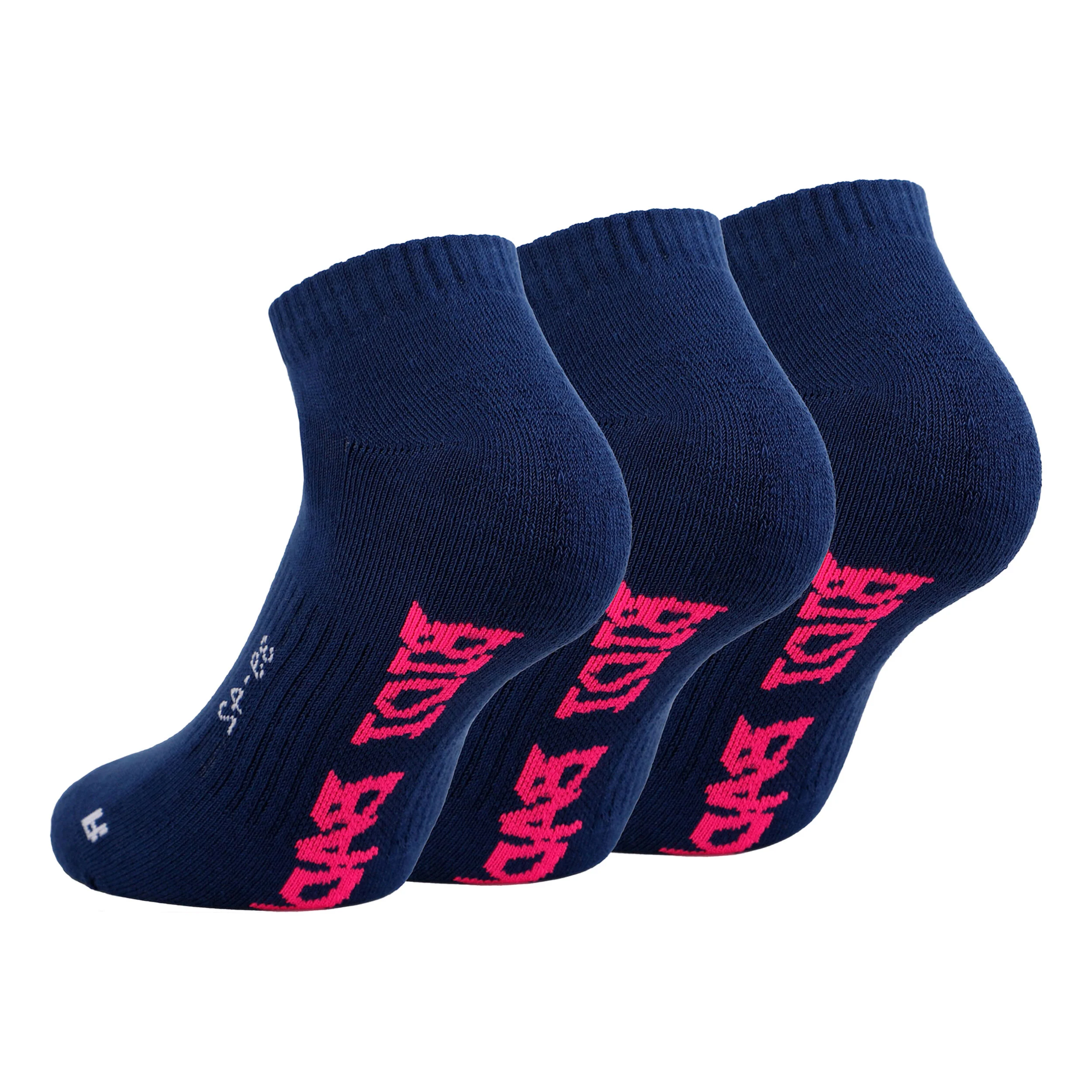 BIDI BADU Leana No Show Tech Chaussettes De Sport Pack De 3 Femmes - Bleu Foncé , Pink