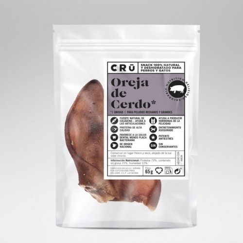 Orelha de porco seca CRU para cães