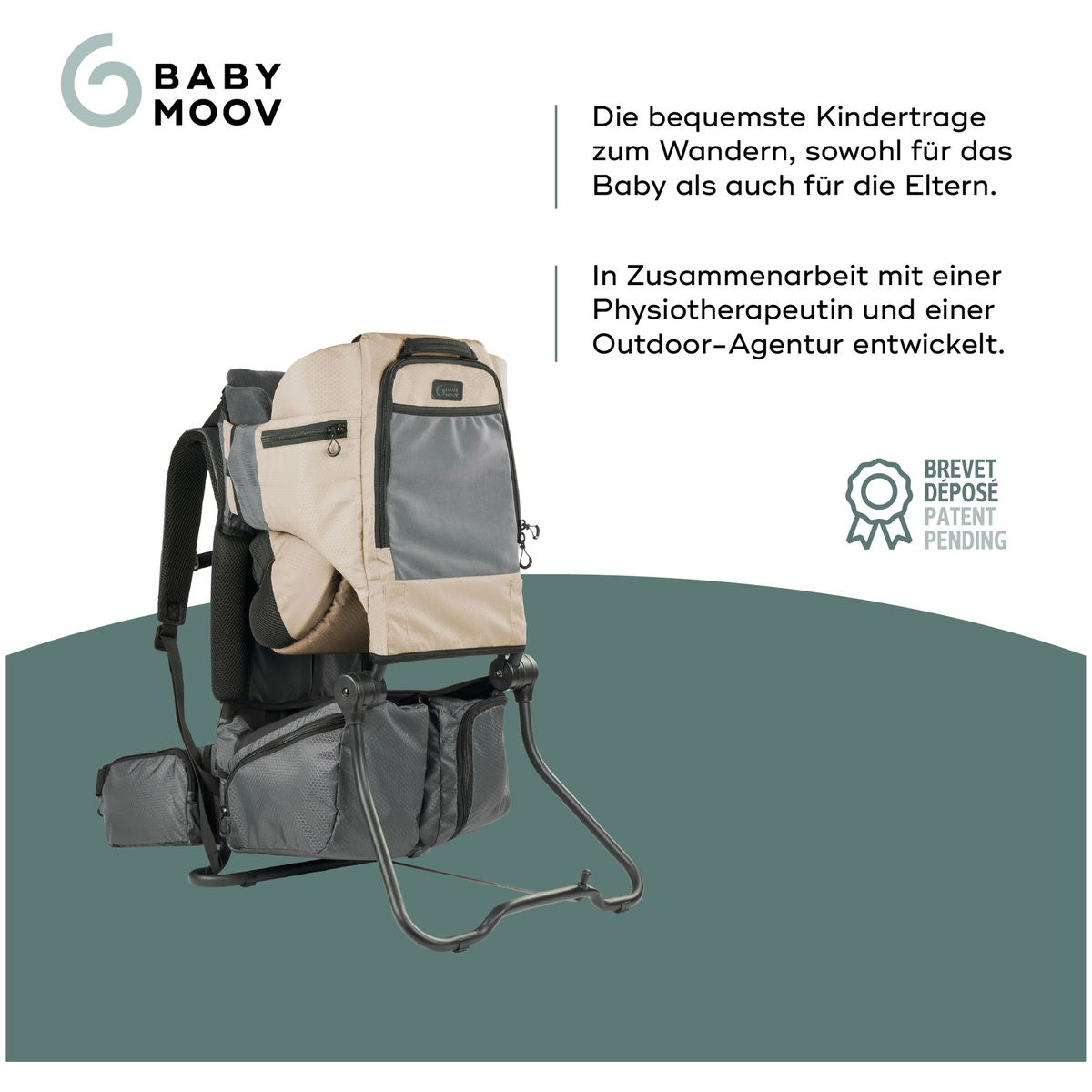 BabymoovBabymoov   Kindertrage Moov and Hike inkl. Regenschutz