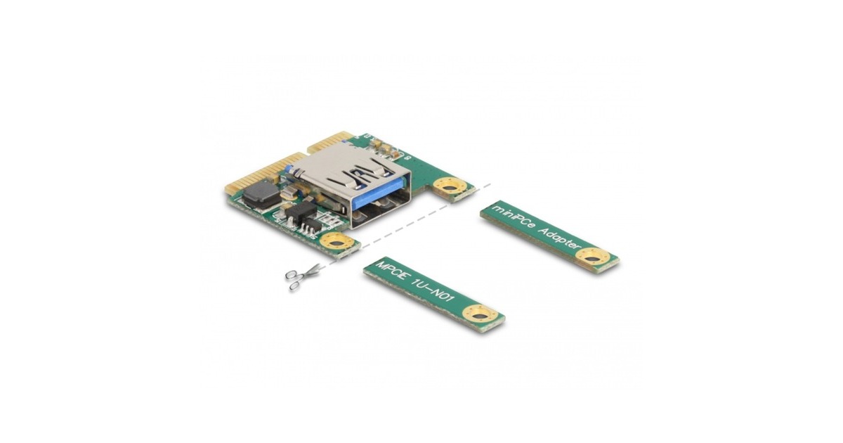 DeLOCKMini PCIe I/O 1 x USB 2.0 Type-A female full size / half size controller