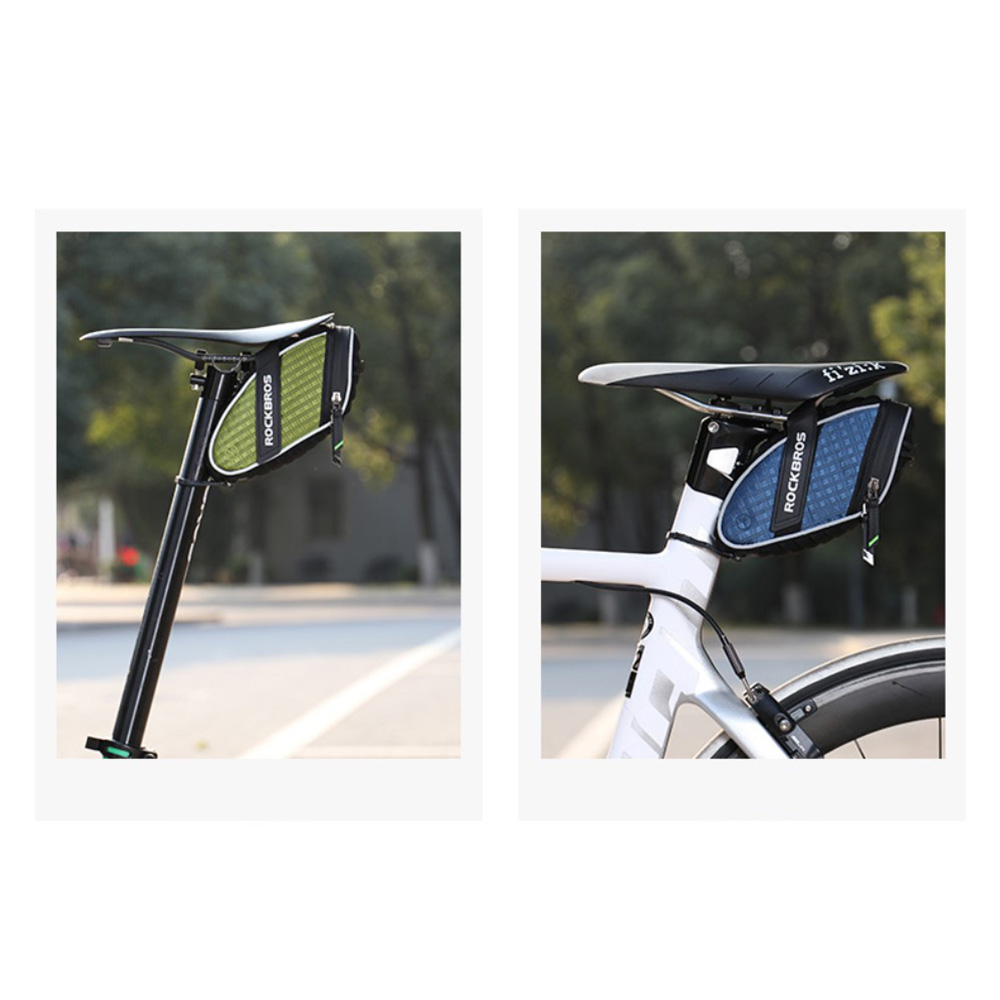 (1L) Wasserabweisende Fahrrad Satteltasche Gravel Bike Reflektierender Universal Velo Organizer - Schwarz