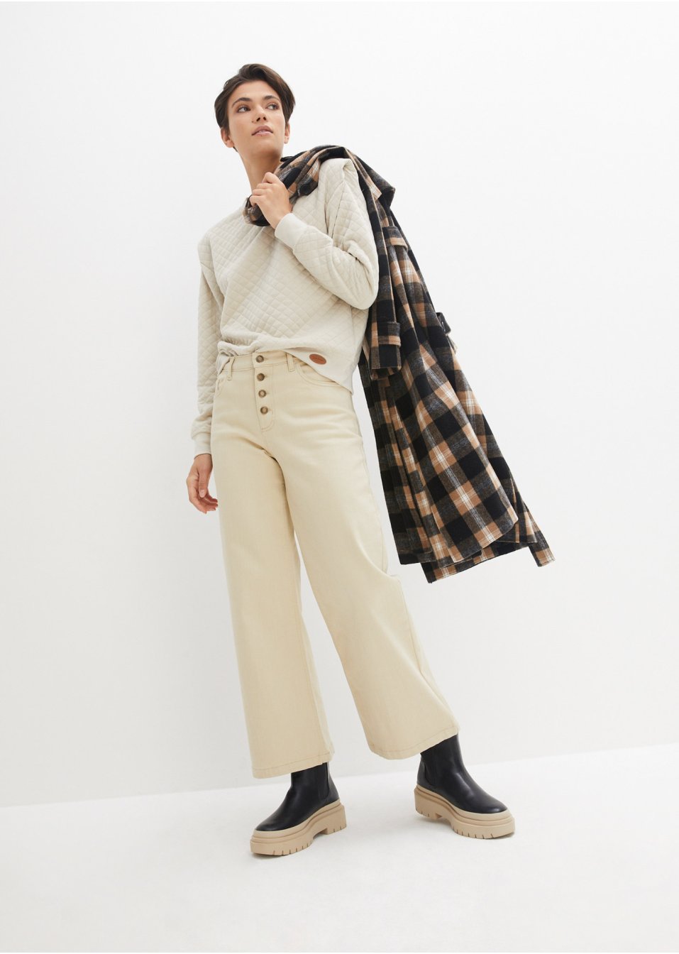 Jupe-culotte en jean extensible