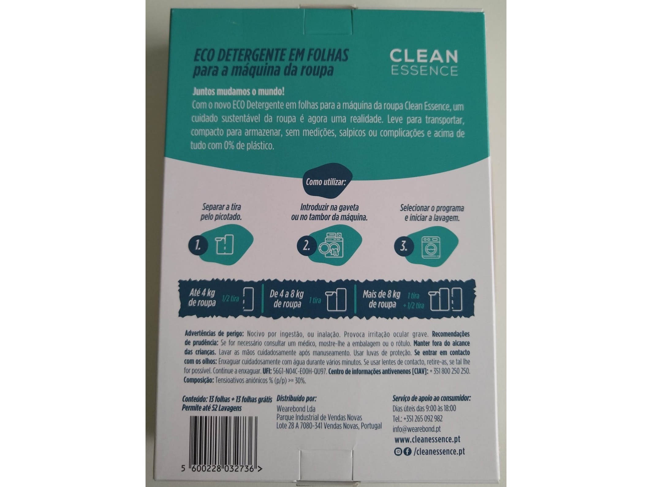 DETERGENTE ROUPA MÁQUINA CLEAN ESSENCE EM FOLHAS PÊSSEGO 52D