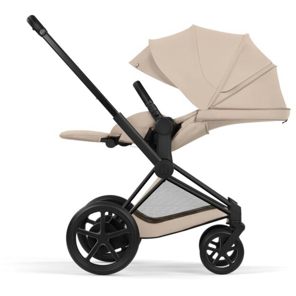 Køb Cybex Cozy Beige/Beige Epriam Comfort Matt Black Inklusiv Foldbar Liggedel