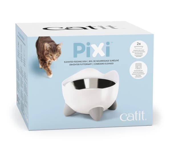 Pixi forhøyet fôringsfat, hvit, Catit