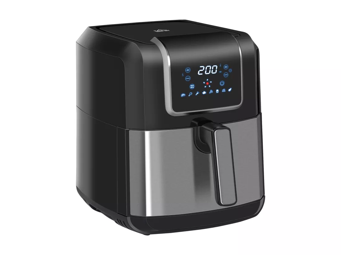 Friteuse à air 1700W 6,5L - air fryer multifonction 8 programmes - température réglable - timer 60 min. - gris noir