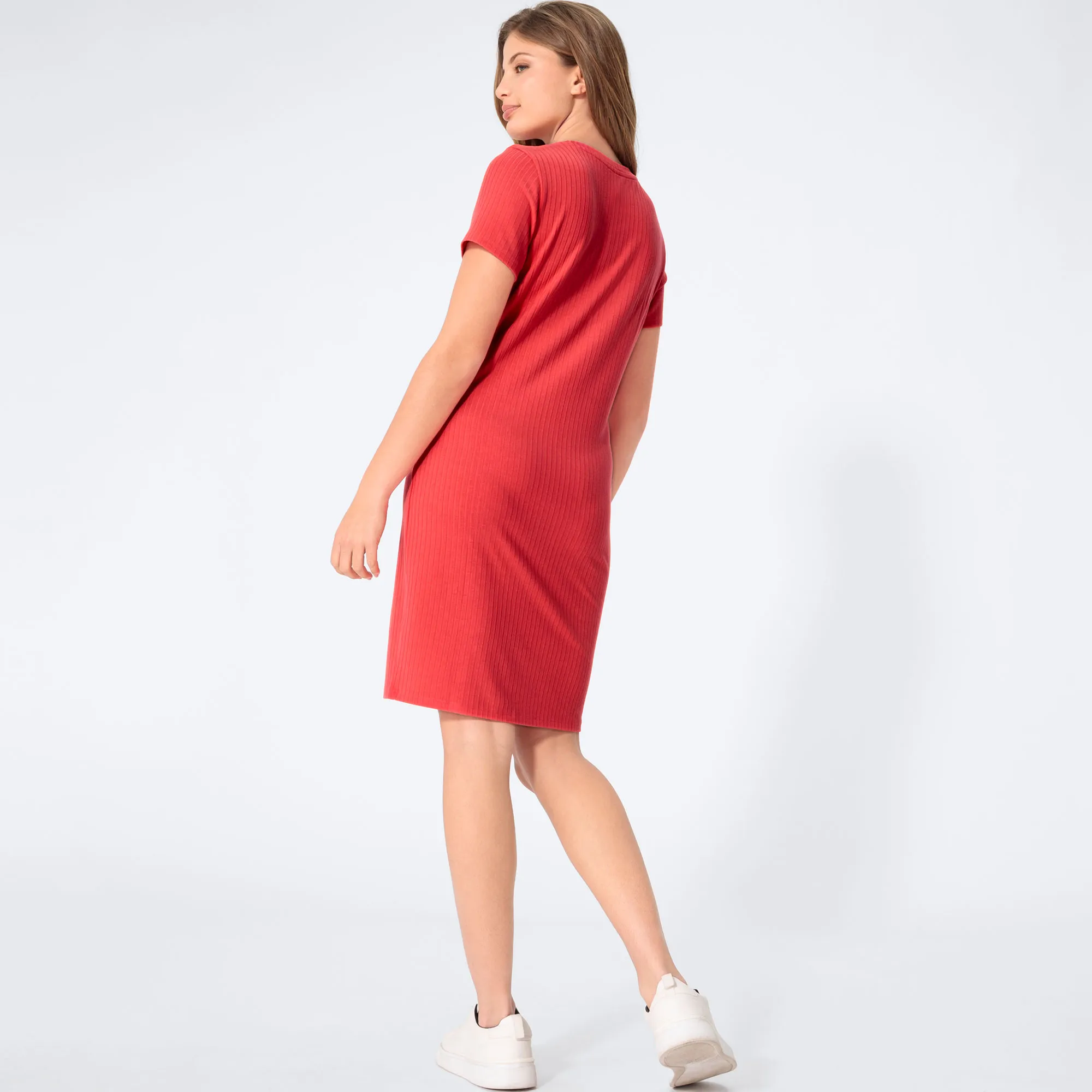 Damen-Kleid mit Rippstruktur