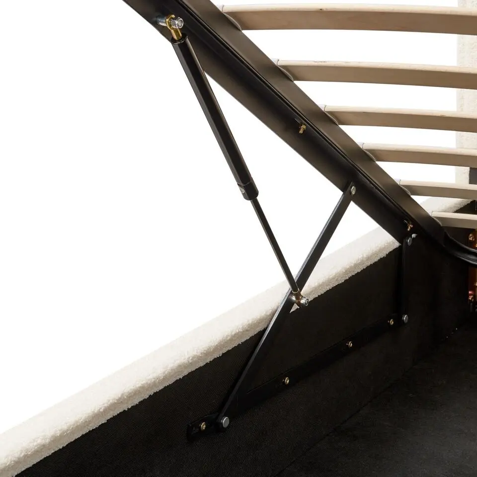 SEZANNE - Bed met opbergruimte - Gebroken wit - 160 x 200 cm - Bouclé