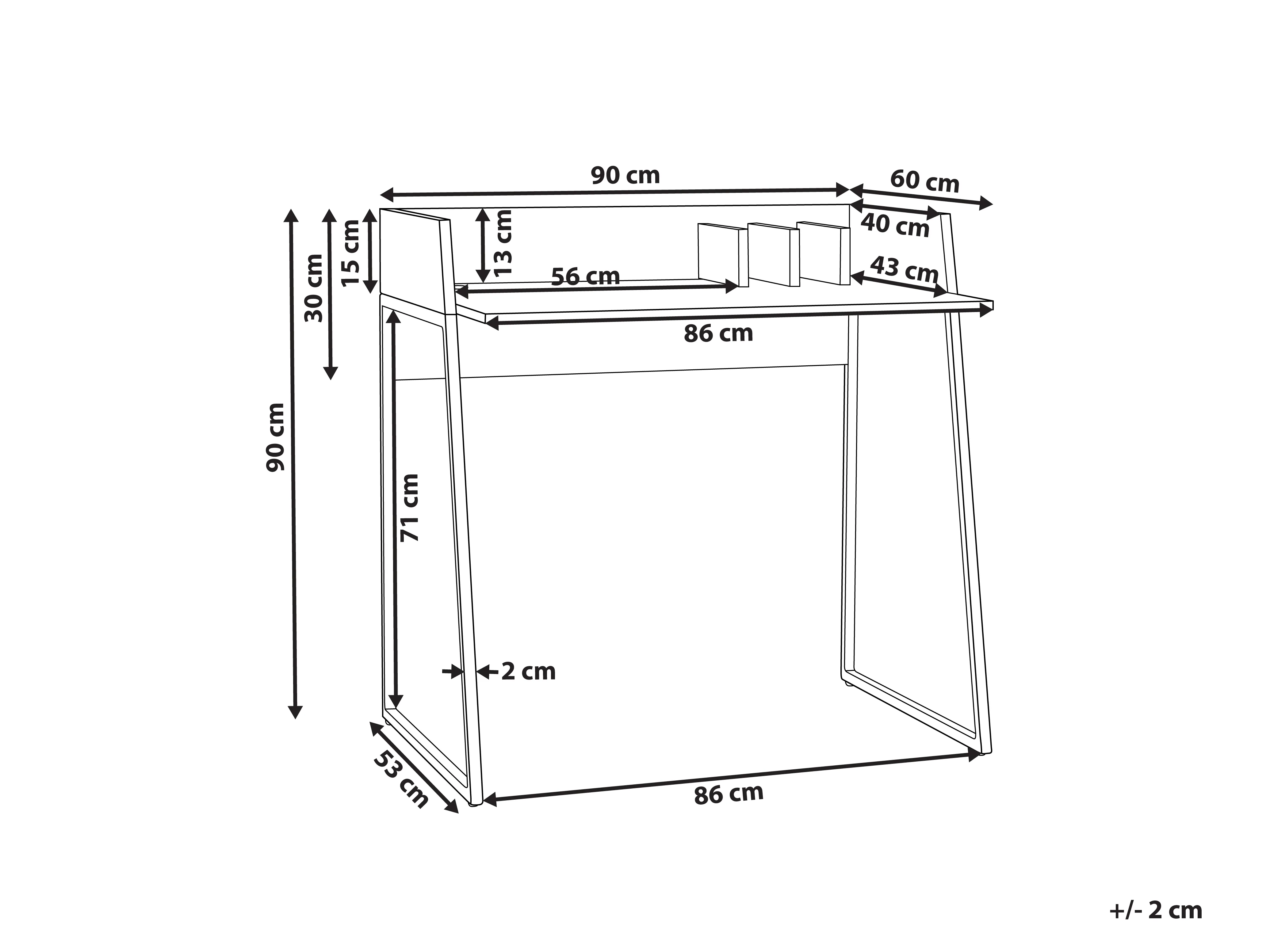 Bureau ANAH Wit 90 cm 60 cm